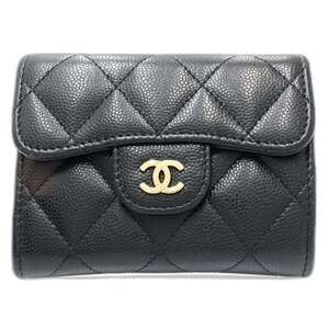 CHANEL Black Caviar Leather Wallet